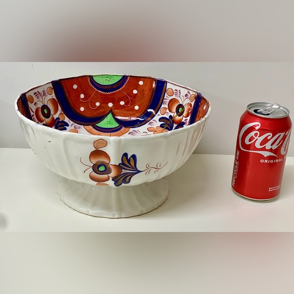 Early 19th Century Gaudy Welsh Oriental Hexagon Pattern Lustre Pedestal Bowl - Picture 2 of 16